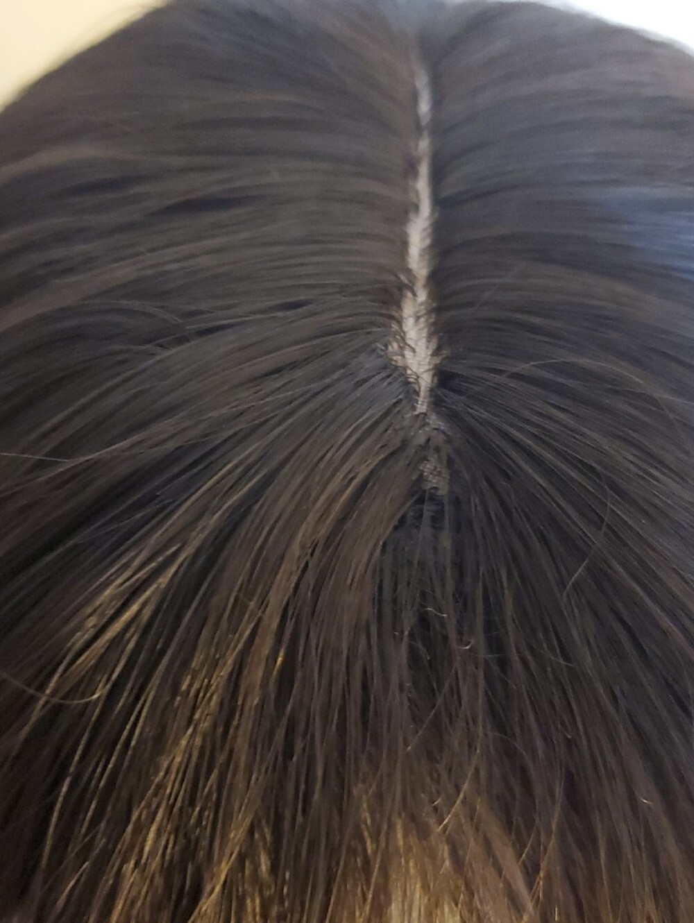 Virgin Human Hair V-Part Wig with Hair Topper - Picture 9 of 15